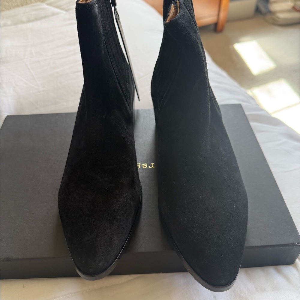 Rag&Bone Black Suede Pointed Toe Ankle Boots - NEW